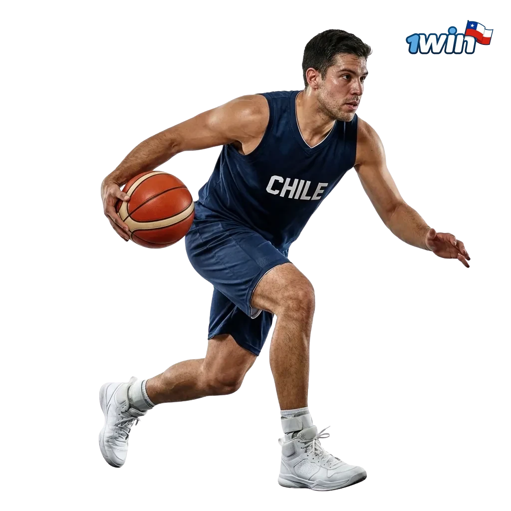 Banner de 1win Chile con deportes, casino en línea y mensaje de juego responsable para principiantes y expertos