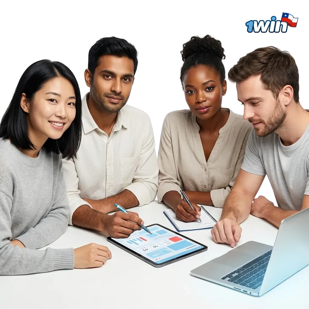 Banner de 1win Chile con oferta de bono de bienvenida, porcentajes de depósito, giros gratis y app móvil para apuestas y casino